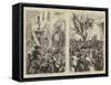 The Carnival at Rome, Masks in the Corso-null-Framed Stretched Canvas