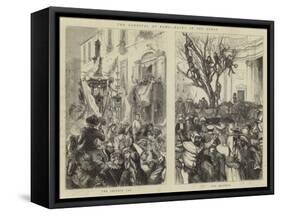 The Carnival at Rome, Masks in the Corso-null-Framed Stretched Canvas
