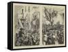 The Carnival at Rome, Masks in the Corso-null-Framed Stretched Canvas