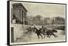 The Carnival at Rome, the Two Wheeled Chariot-Race in the Piazza Del Popolo-null-Framed Stretched Canvas