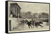 The Carnival at Rome, the Two Wheeled Chariot-Race in the Piazza Del Popolo-null-Framed Stretched Canvas