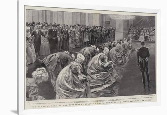 The Carnival Ball at the Governor's Palace at Malta, the Minuet Dancers Saluting the Throne-William Hatherell-Framed Giclee Print