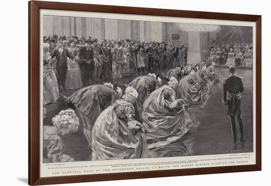 The Carnival Ball at the Governor's Palace at Malta, the Minuet Dancers Saluting the Throne-William Hatherell-Framed Giclee Print