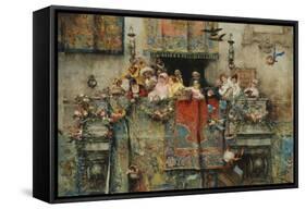 The Carnival in Rome-Benlliure y Gil Jose-Framed Stretched Canvas