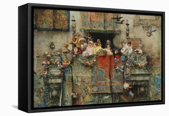 The Carnival in Rome-Benlliure y Gil Jose-Framed Stretched Canvas