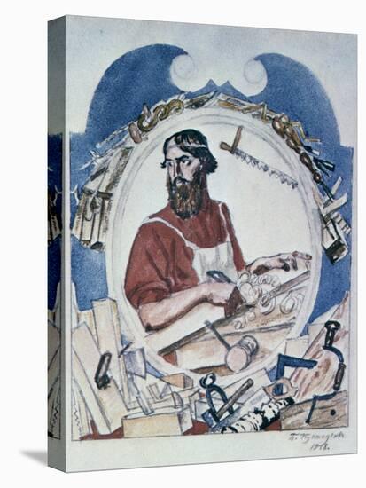 The Carpenter, 1918-Boris Mikhajlovich Kustodiev-Stretched Canvas