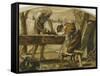 The Carpenter-Arthur Hughes-Framed Stretched Canvas