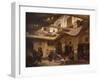 The Carpet Bazaar, Cairo, before 1866 (Oil on Canvas)-Louis Claude Mouchot-Framed Giclee Print