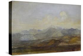 The Carrara Mountains from Pisa, 1845 - 1846-George Frederick Watts-Stretched Canvas