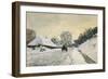 The Carriage, Snow on the Road to Honfleur, with the Farm of Saint Simon, circa 1867, 1867-Claude Monet-Framed Giclee Print