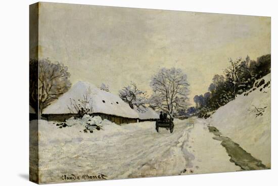 The Cart, or Road under Snow at Honfleur, 1865-Claude Monet-Stretched Canvas