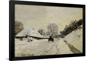 The Cart, or Road under Snow at Honfleur, 1865-Claude Monet-Framed Giclee Print