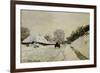 The Cart, or Road under Snow at Honfleur, 1865-Claude Monet-Framed Premium Giclee Print