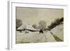 The Cart, or Road under Snow at Honfleur, 1865-Claude Monet-Framed Giclee Print