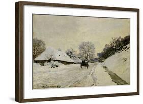 The Cart, or Road under Snow at Honfleur, 1865-Claude Monet-Framed Giclee Print