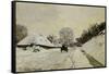 The Cart, or Road under Snow at Honfleur, 1865-Claude Monet-Framed Stretched Canvas