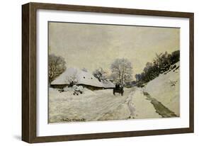 The Cart, or Road under Snow at Honfleur, 1865-Claude Monet-Framed Giclee Print