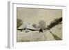 The Cart, or Road under Snow at Honfleur, 1865-Claude Monet-Framed Giclee Print