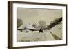 The Cart, or Road under Snow at Honfleur, 1865-Claude Monet-Framed Premium Giclee Print