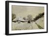 The Cart, or Road under Snow at Honfleur, 1865-Claude Monet-Framed Premium Giclee Print