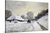 The Cart, or Road under Snow at Honfleur-Claude Monet-Stretched Canvas