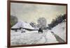 The Cart, or Road under Snow at Honfleur-Claude Monet-Framed Art Print