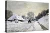 The Cart, or Road under Snow at Honfleur-Claude Monet-Stretched Canvas