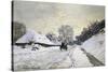 The Cart, or Road under Snow at Honfleur-Claude Monet-Stretched Canvas