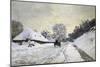 The Cart, or Road under Snow at Honfleur-Claude Monet-Mounted Art Print
