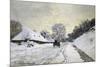 The Cart, or Road under Snow at Honfleur-Claude Monet-Mounted Art Print