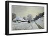 The Cart. Snow-Covered Road at Honfleur, Ca. 1867-Claude Monet-Framed Premium Giclee Print