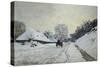 The Cart. Snow-Covered Road at Honfleur, Ca. 1867-Claude Monet-Stretched Canvas