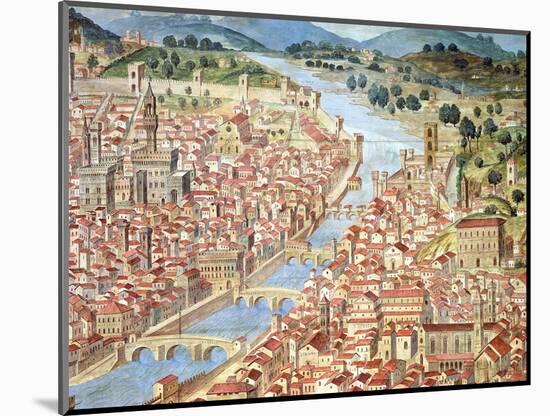 The Carta Della Catena Showing a Panorama of Florence, 1490-null-Mounted Giclee Print