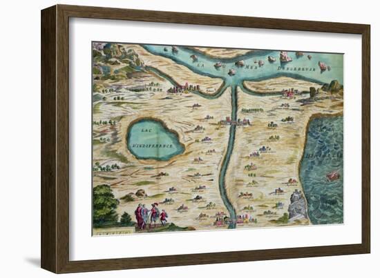 The "Carte De Tendre," a Map of an Imaginary Country-null-Framed Giclee Print