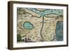 The "Carte De Tendre," a Map of an Imaginary Country-null-Framed Giclee Print