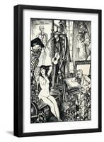 The Cartoonist - Stage Vi, C1920-Edmund Joseph Sullivan-Framed Premium Giclee Print