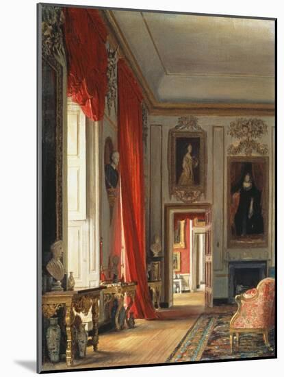 The Carved Room, Petworth House, Sussex (C1856), Verso: Sketch of a Seated Male Figure in Costume-Charles Robert Leslie-Mounted Giclee Print