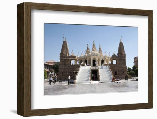 The Carved White Marble Jain Swaminarayan Temple, Gondal, Gujarat, India, Asia-Annie Owen-Framed Photographic Print