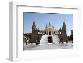 The Carved White Marble Jain Swaminarayan Temple, Gondal, Gujarat, India, Asia-Annie Owen-Framed Photographic Print