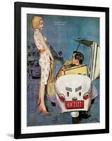 The Casanova Car - Saturday Evening Post "Leading Ladies", September 5, 1959 pg.34-Coby Whitmore-Framed Giclee Print