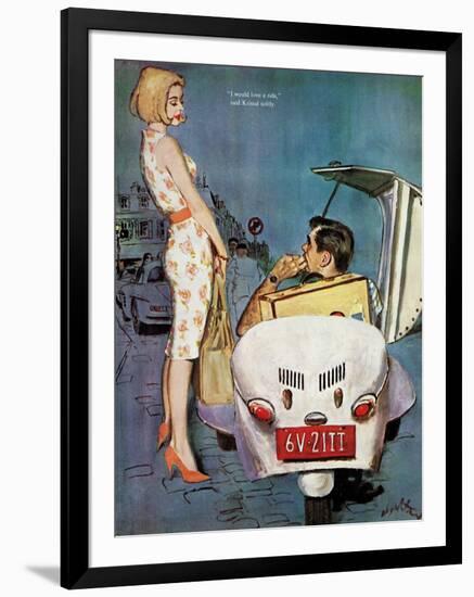 The Casanova Car - Saturday Evening Post "Leading Ladies", September 5, 1959 pg.34-Coby Whitmore-Framed Giclee Print