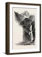 The Cascade D'Oo, the Pyrenees, France, 19th Century-null-Framed Giclee Print