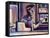 The Cashier's Tablet-Josh Byer-Framed Stretched Canvas