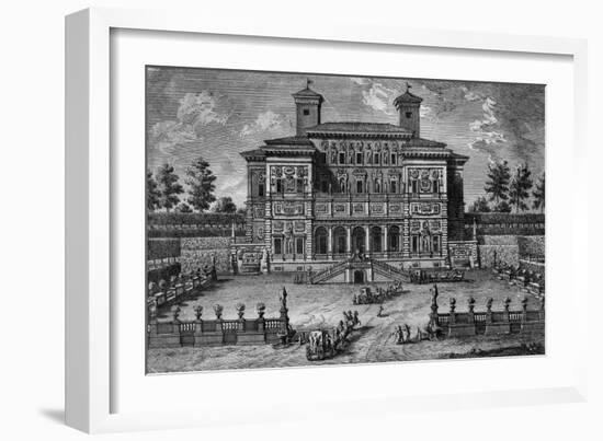 The Casino and Villa Borghese, Near Rome, 18th Century-Giuseppe Vasi-Framed Giclee Print