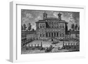 The Casino and Villa Borghese, Near Rome, 18th Century-Giuseppe Vasi-Framed Giclee Print