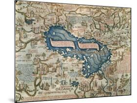 The Caspian Sea from World Map by Camaldolese Monk Fra Mauro, 1449-null-Mounted Giclee Print