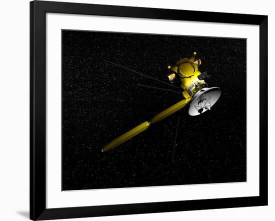 The Cassini Spacecraft in Orbit-null-Framed Art Print