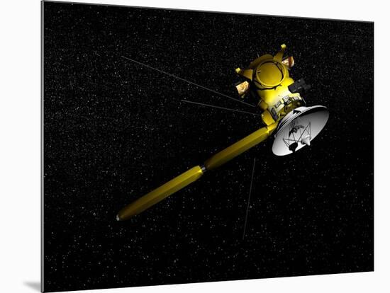 The Cassini Spacecraft in Orbit-null-Mounted Art Print