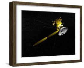 The Cassini Spacecraft in Orbit-null-Framed Art Print