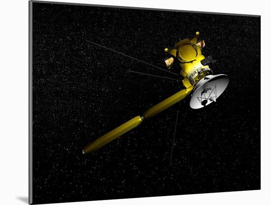 The Cassini Spacecraft in Orbit-null-Mounted Art Print